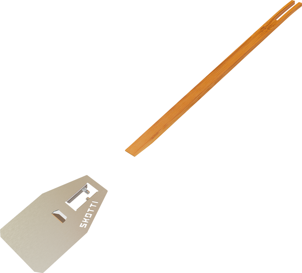 Grill- og stekespade Flip i rustfritt stål 14x10 cm forfra