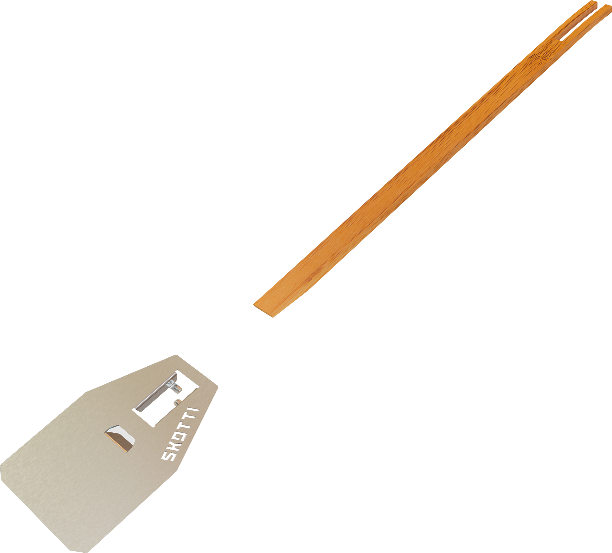 Grill- og stekespade Flip i rustfritt stål 14x10 cm forfra