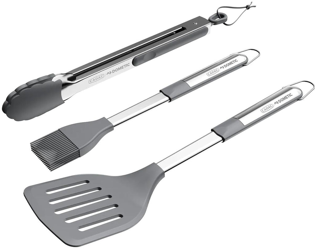 Grillbestikksett 3-delt med rustfritt stål og silikontupper Cadac forfra