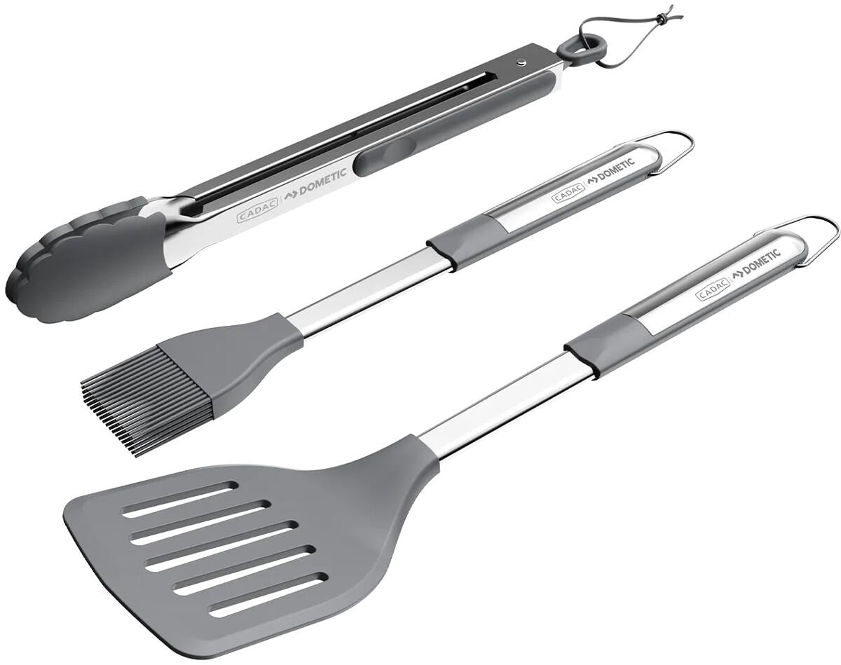 Grillbestikksett 3-delt med rustfritt stål og silikontupper Cadac forfra