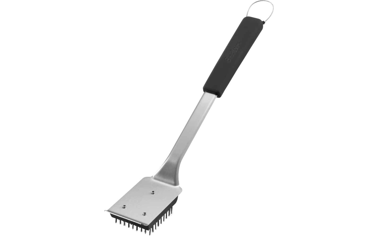 Detalj av soft-touch grep på Grillbørste i rustfritt stål med soft-touch grep