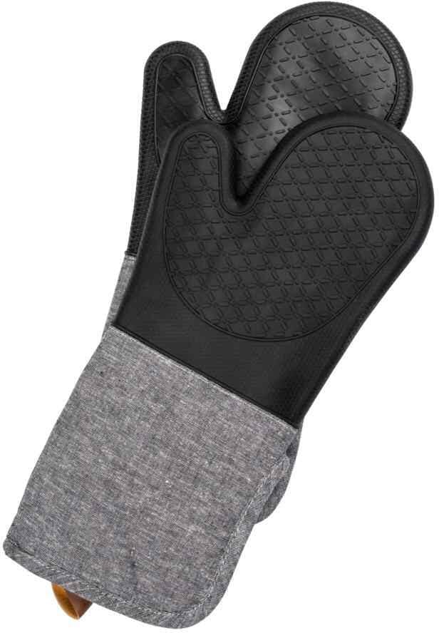 Grillhansker Ada silikon svart 38 cm lange forfra