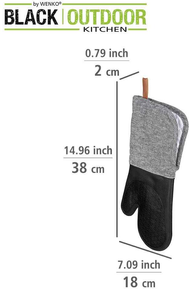 Grillhansker Ada silikon svart 38 cm lange - Wenko