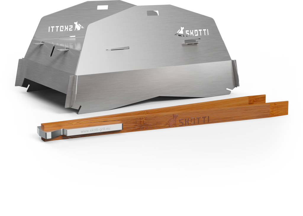 Grillhette Cap med tang og veske for Skotti Grill forfra