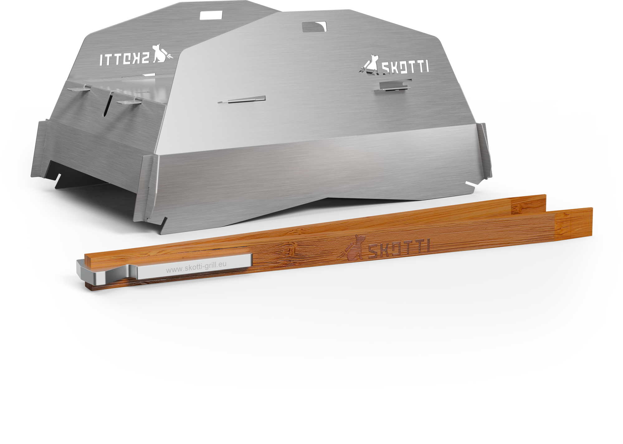 Grillhette Cap med tang og veske for Skotti Grill forfra
