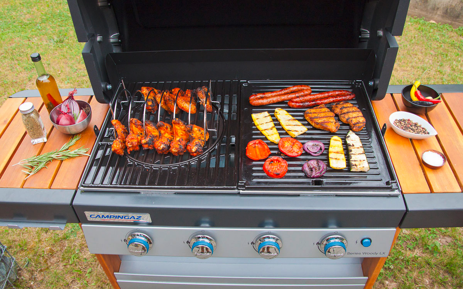 Montert grillkurv med vendefunksjon 29 x 19 x 12 cm Campingaz på grill