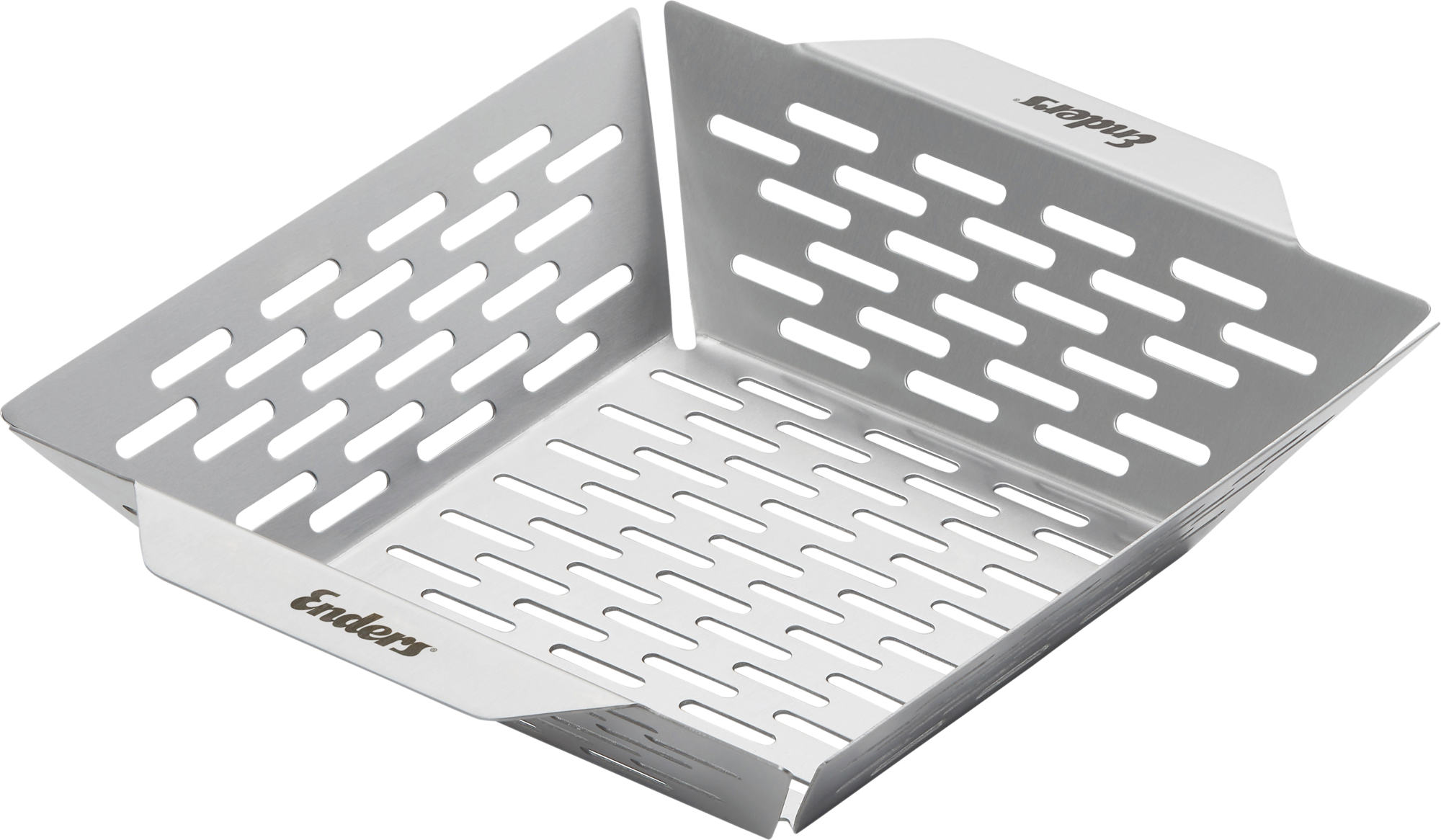 Grillkurv størrelse S 25,5 x 21 cm rustfritt stål forfra