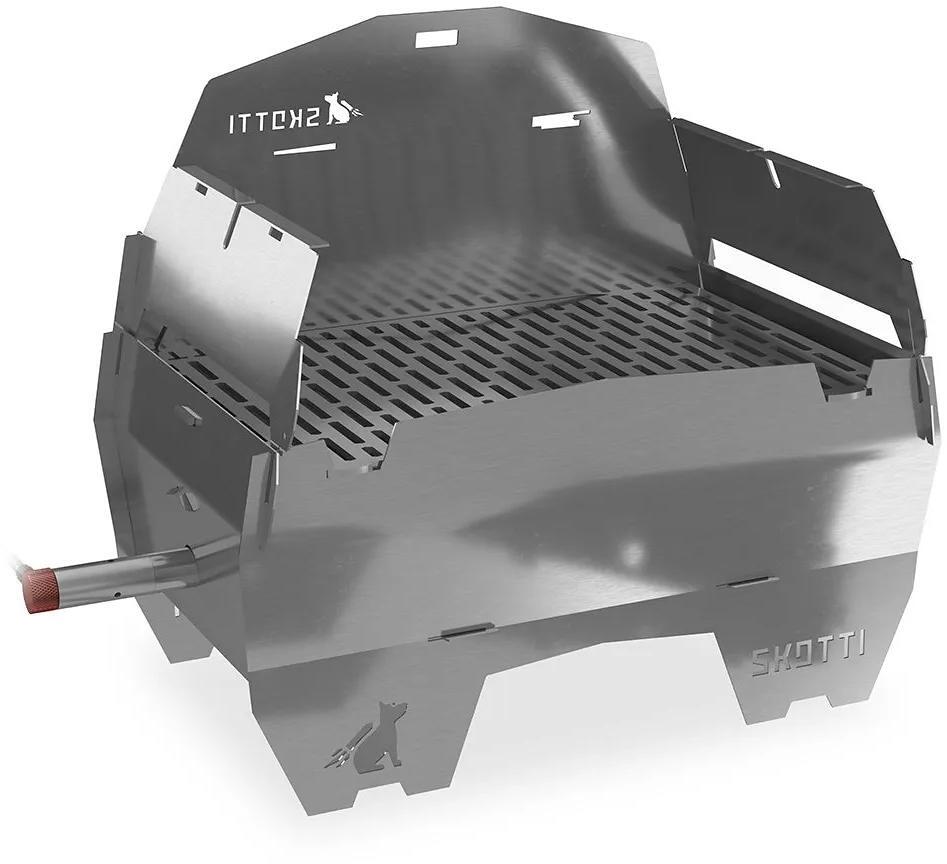 Grilllokk Cap med grilltang montert på Skotti grill