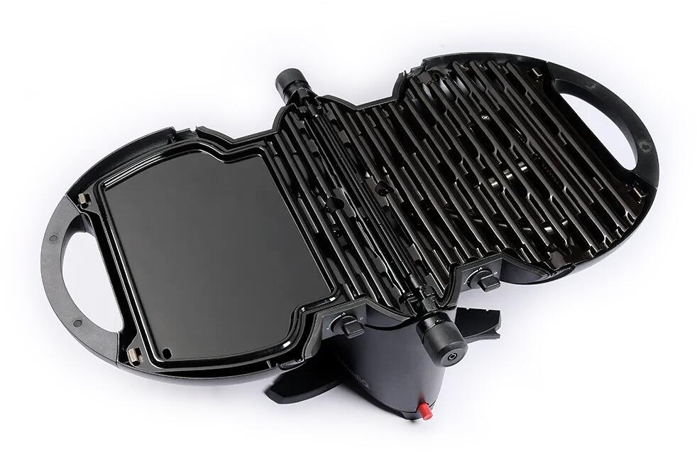 Grillplate med non-stick emaljebelegg 25x33 cm, svart forfra