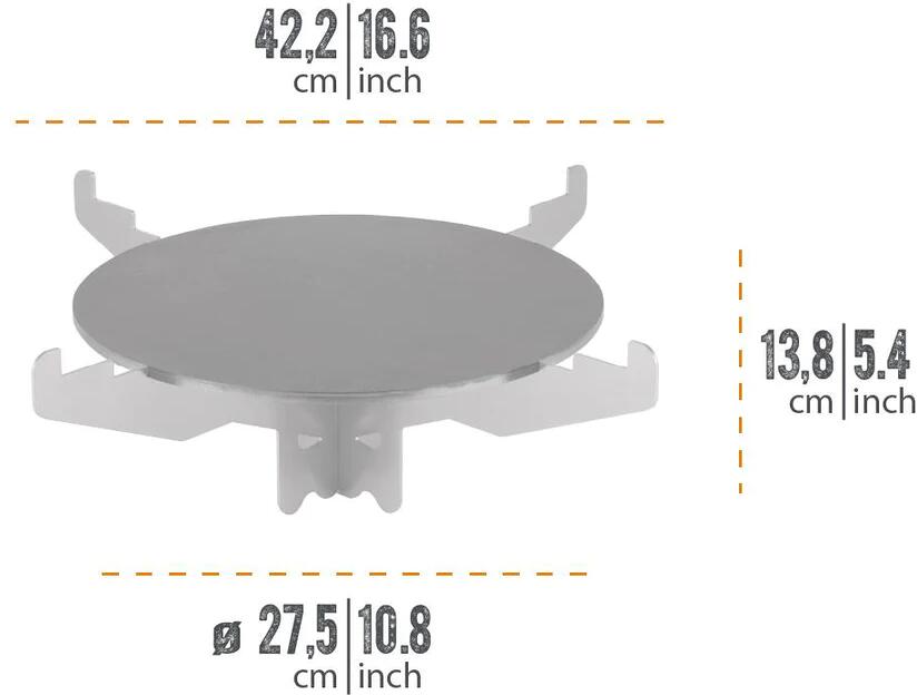 Nærbilde av overflaten på Grillplate for rakettovn i stål Ø27,5 cm 2,5 kg Petromax