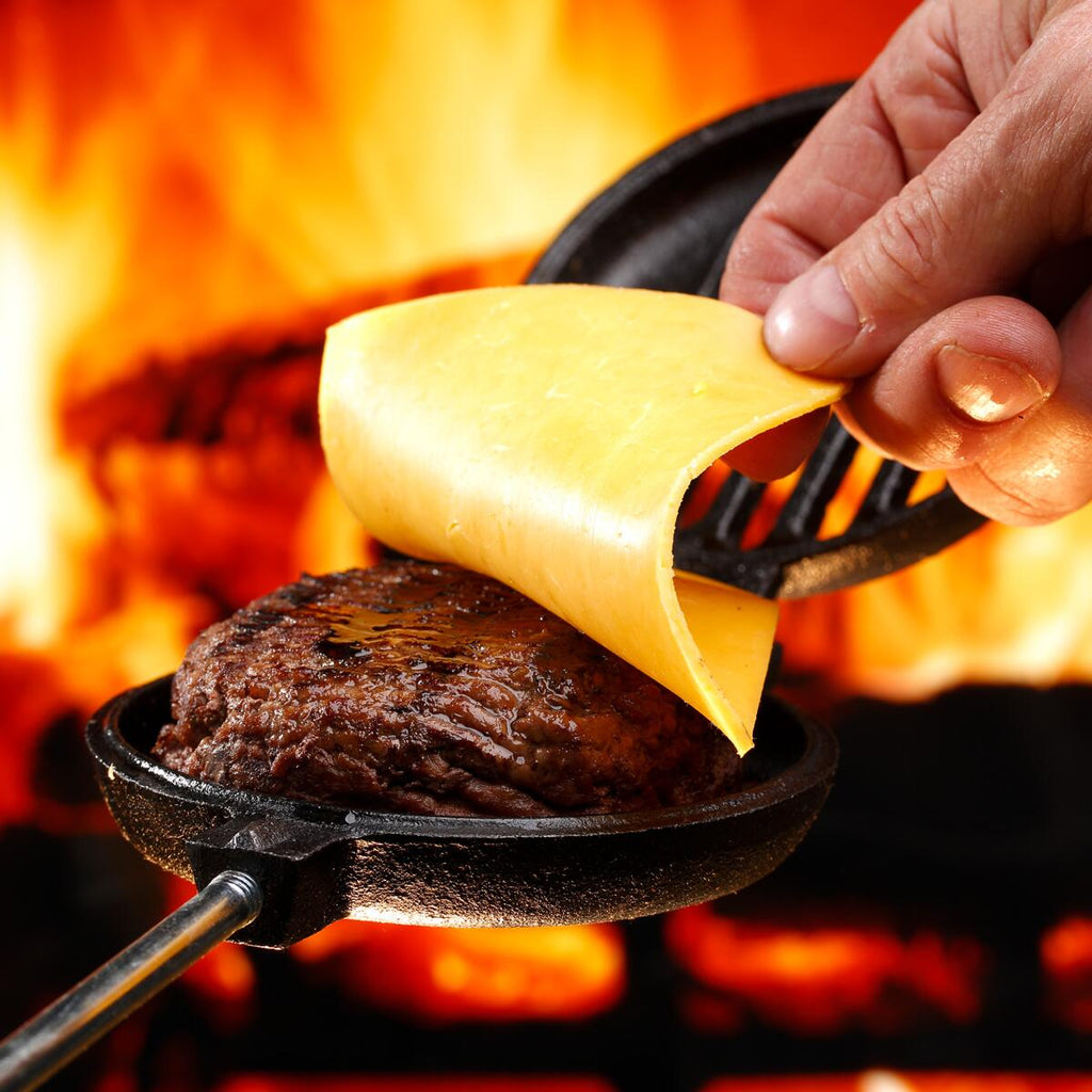Grillrist i støpejern enkel 66 cm 950 g detalj av trehåndtak
