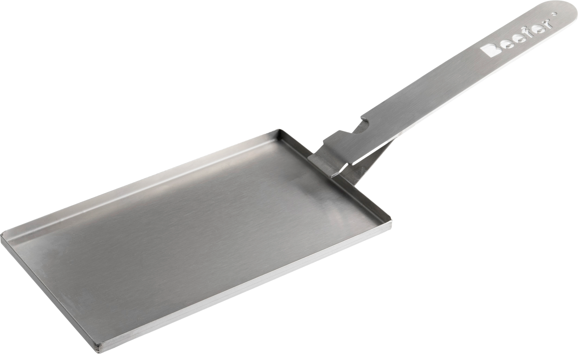 Grillristhåndtak med dryppskål i rustfritt stål 47,5 cm Beefer forfra