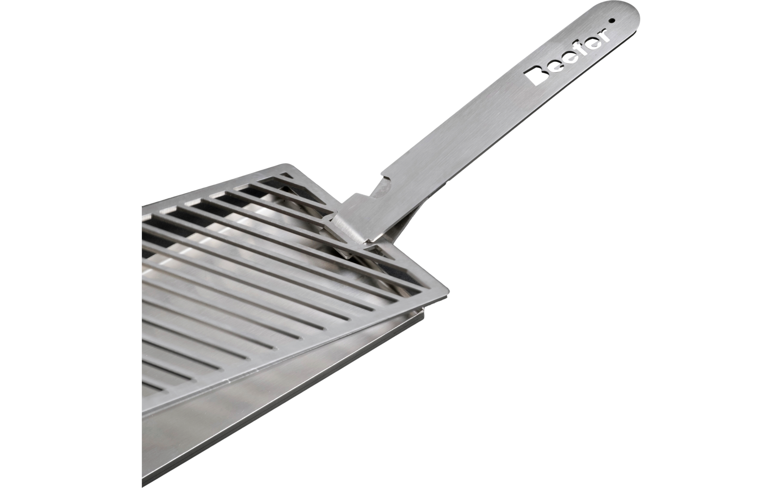 Bakside av Grillristhåndtak med dryppskål i rustfritt stål 47,5 cm Beefer