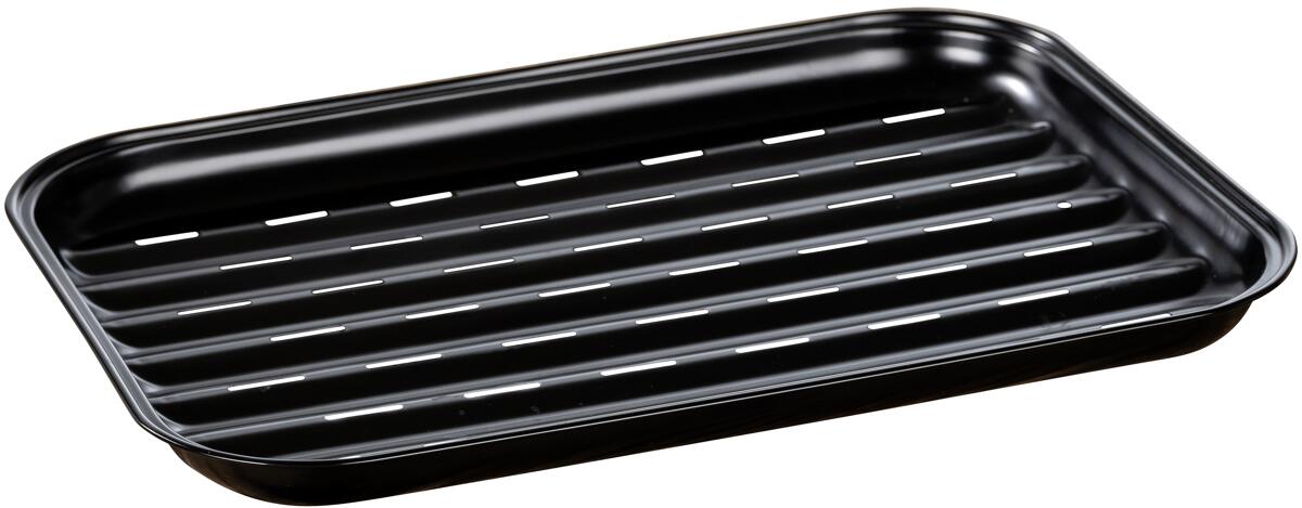 Grillskål Luca rustfritt stål 34,5x24,5 cm svart forfra