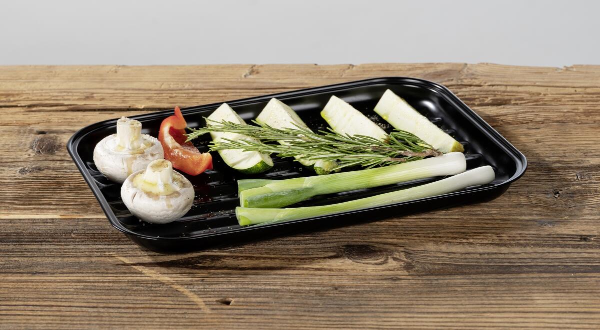 Montert Grillskål Luca rustfritt stål 34,5x24,5 cm svart på grill