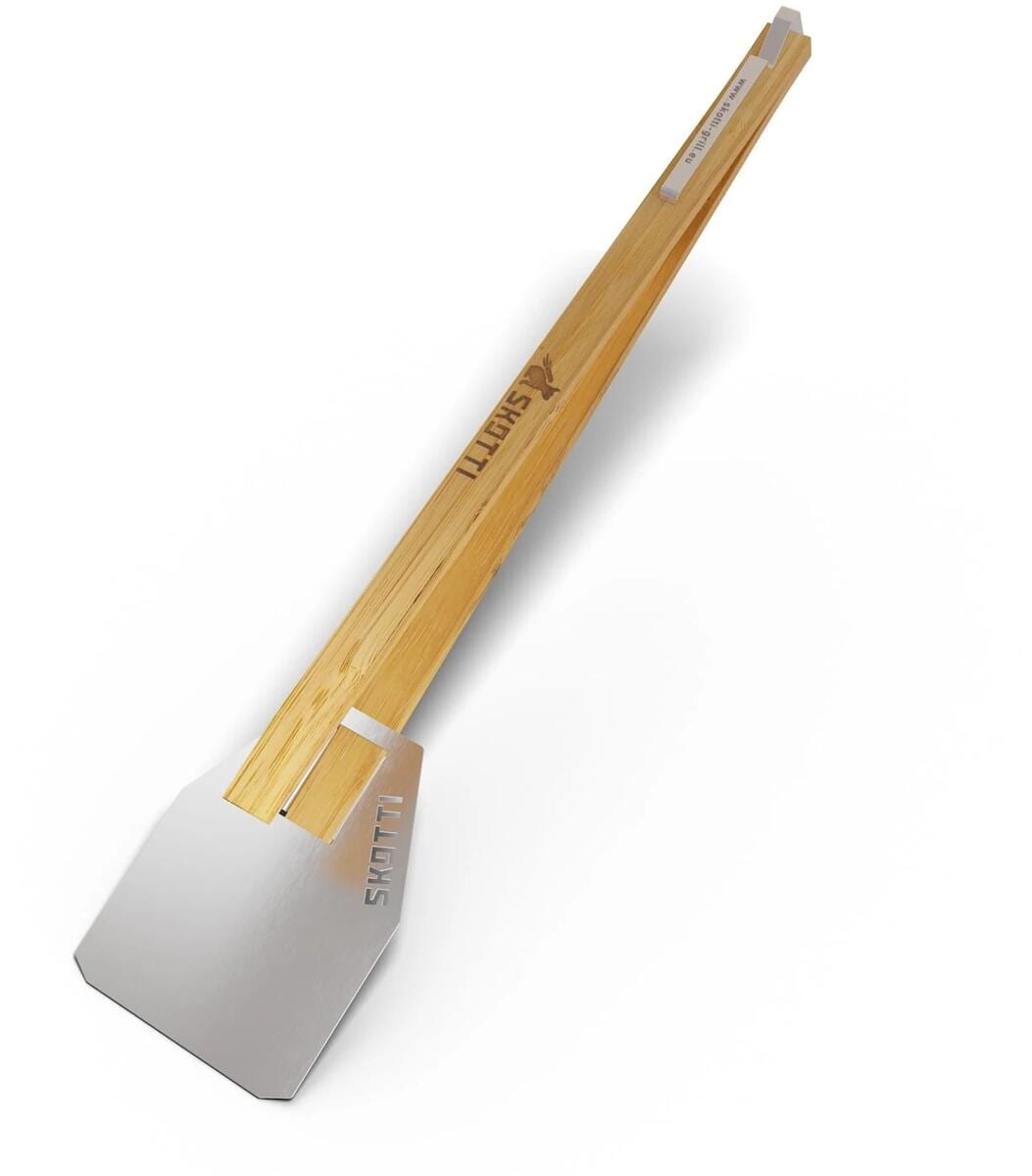 Bakside av Grillspade Flip i rustfritt stål 10x14 cm