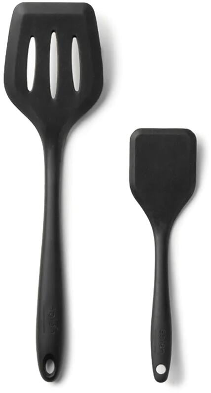 Grillspade sett i silikon, 2 deler, svart - Abien forfra