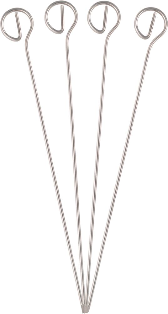 Grillspyd i rustfritt stål 22 cm fra Metaltex med fire spyd