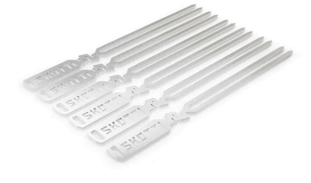 Grillspyd Pikes i rustfritt stål 28 cm 6 stk forfra