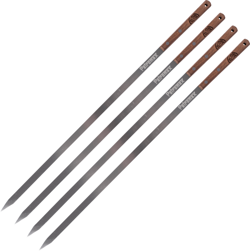 Grillspyd SK40 40 cm rustfritt stål med valnøttskaft forfra