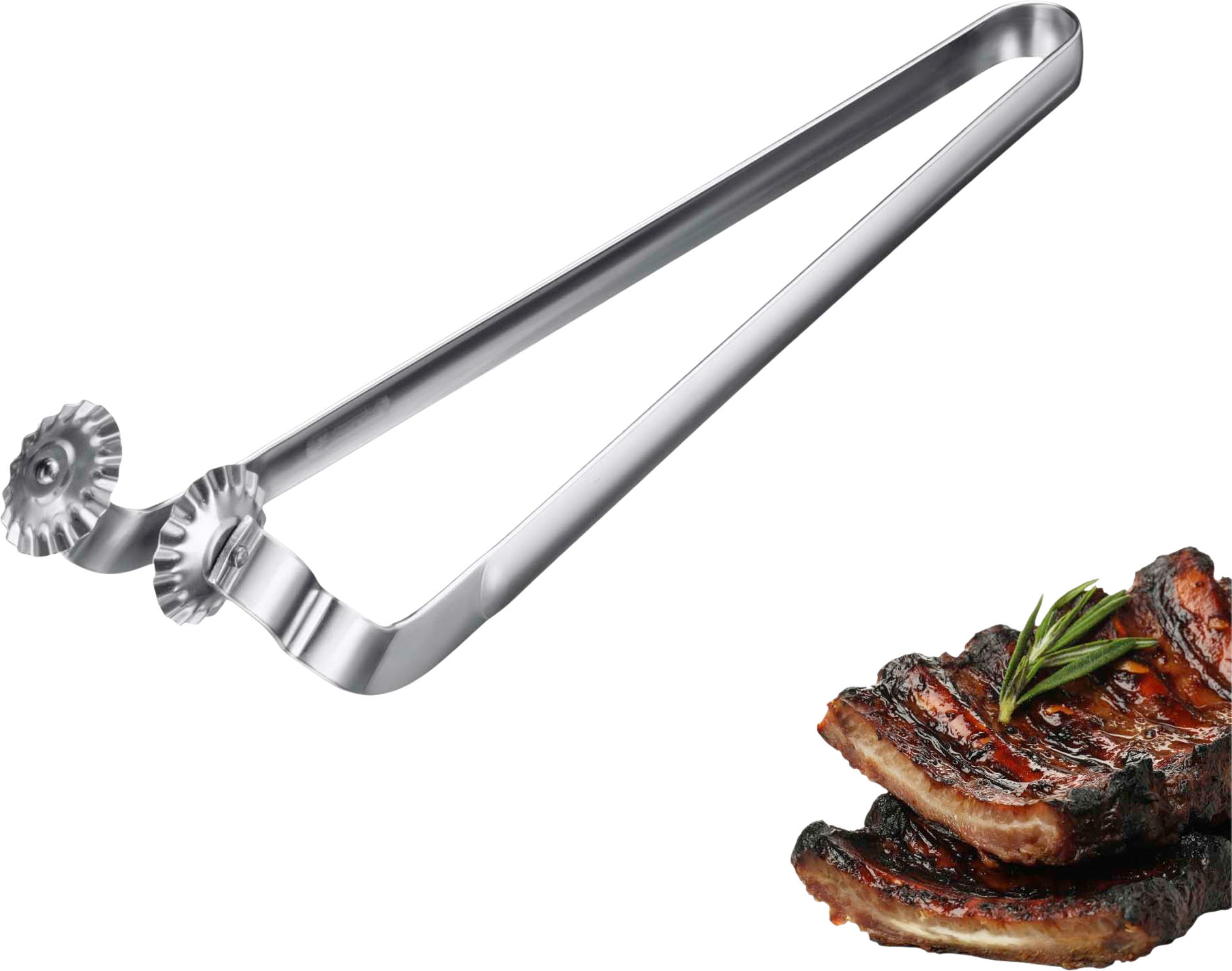 Grilltang TwistMaster med dreibart grep i rustfritt stål forfra