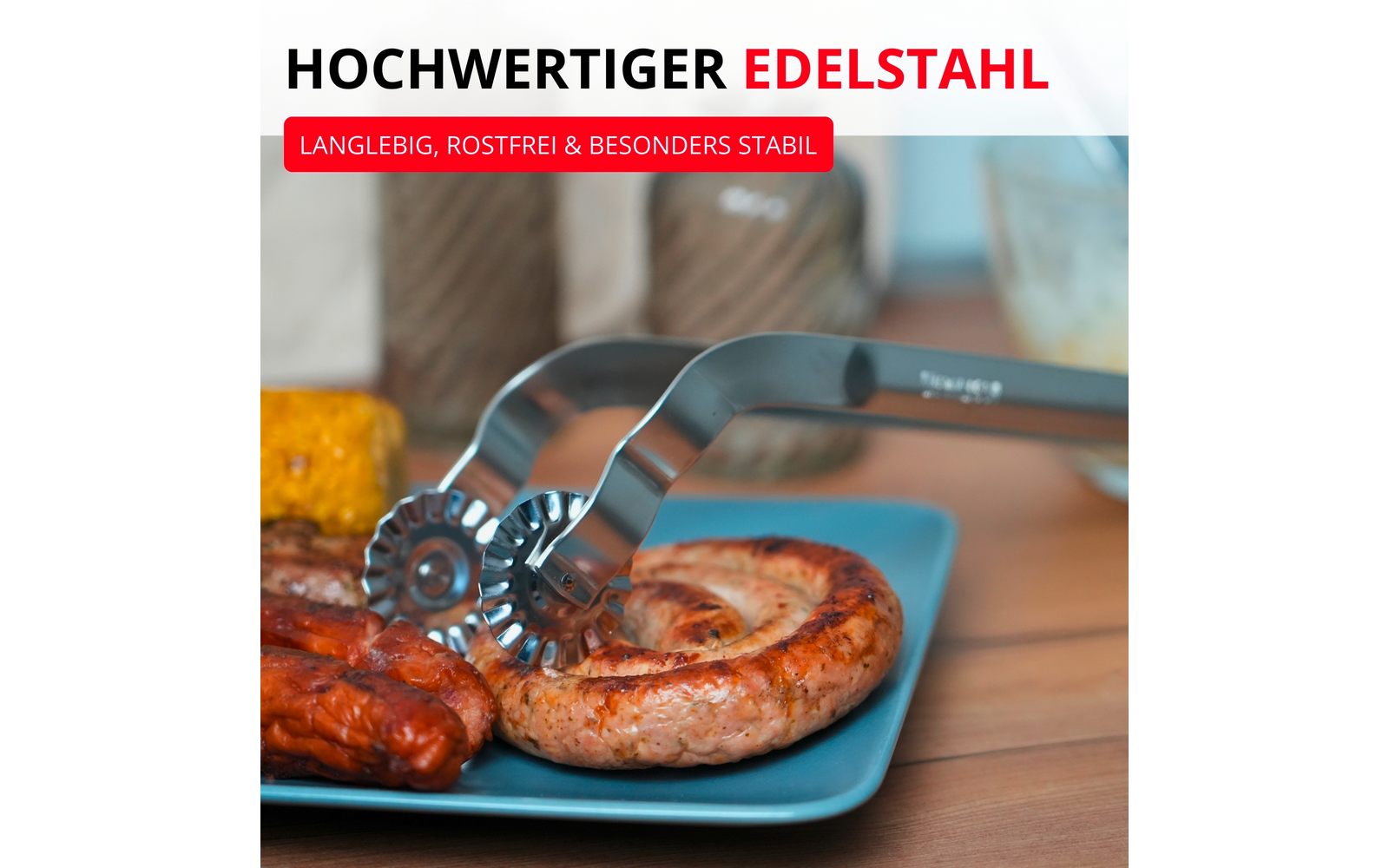 Bruk av Grilltang TwistMaster til vending av pølser