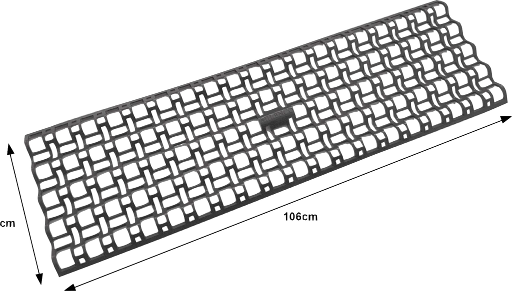 Gripeplate med gitterprofil 106 x 33 cm 2 stk forfra