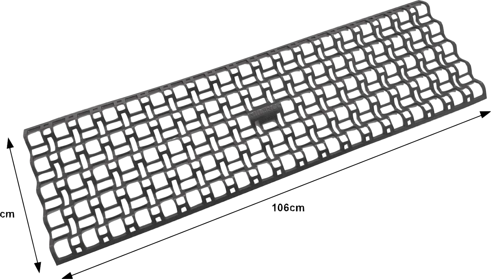 Gripeplate med gitterprofil 106 x 33 cm 2 stk forfra