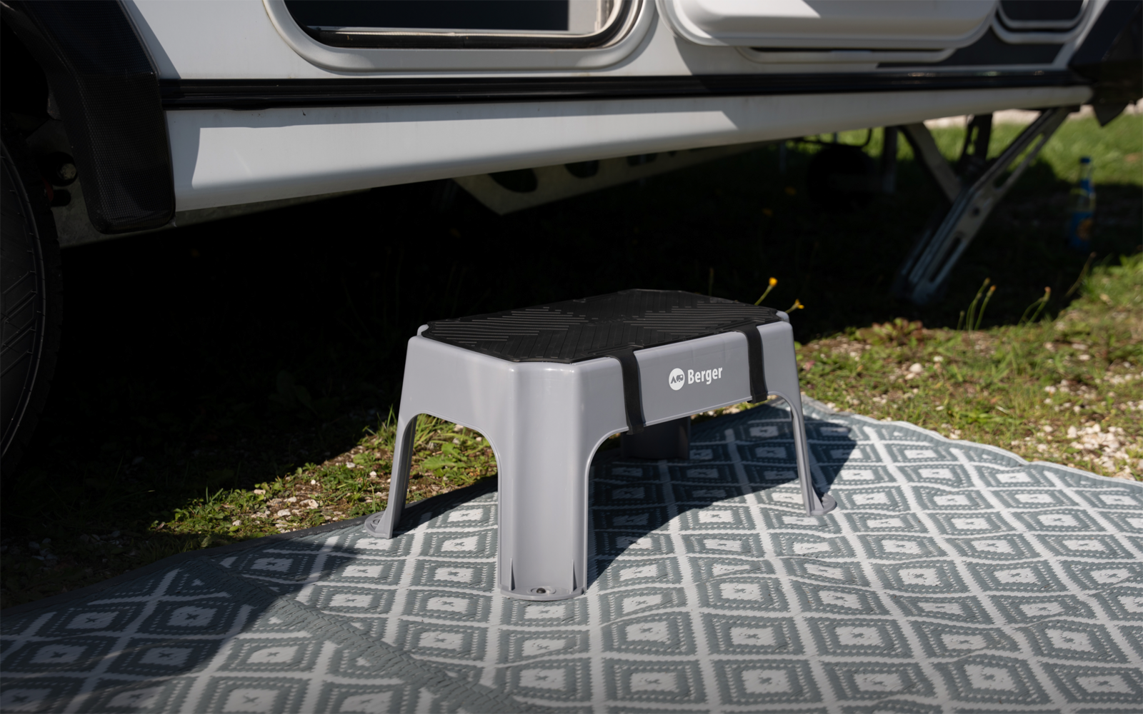 Detalj av GripStep sklisikker matte for Caravan Step trinn