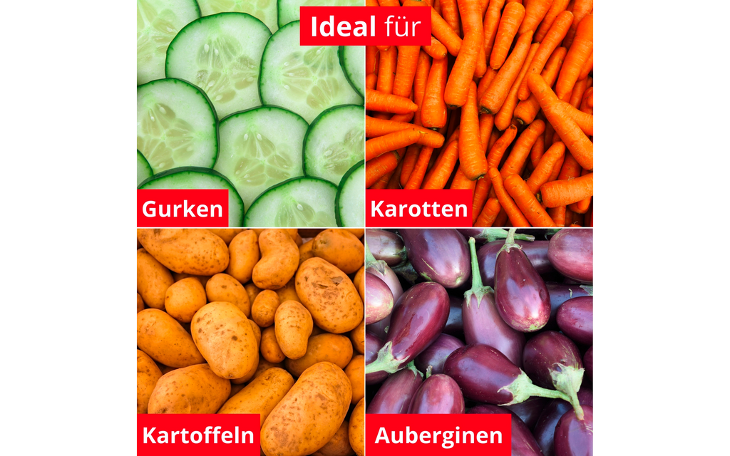 Grønnsakshøvel Hobelix med finrivjern i rustfritt stål visning av størrelse