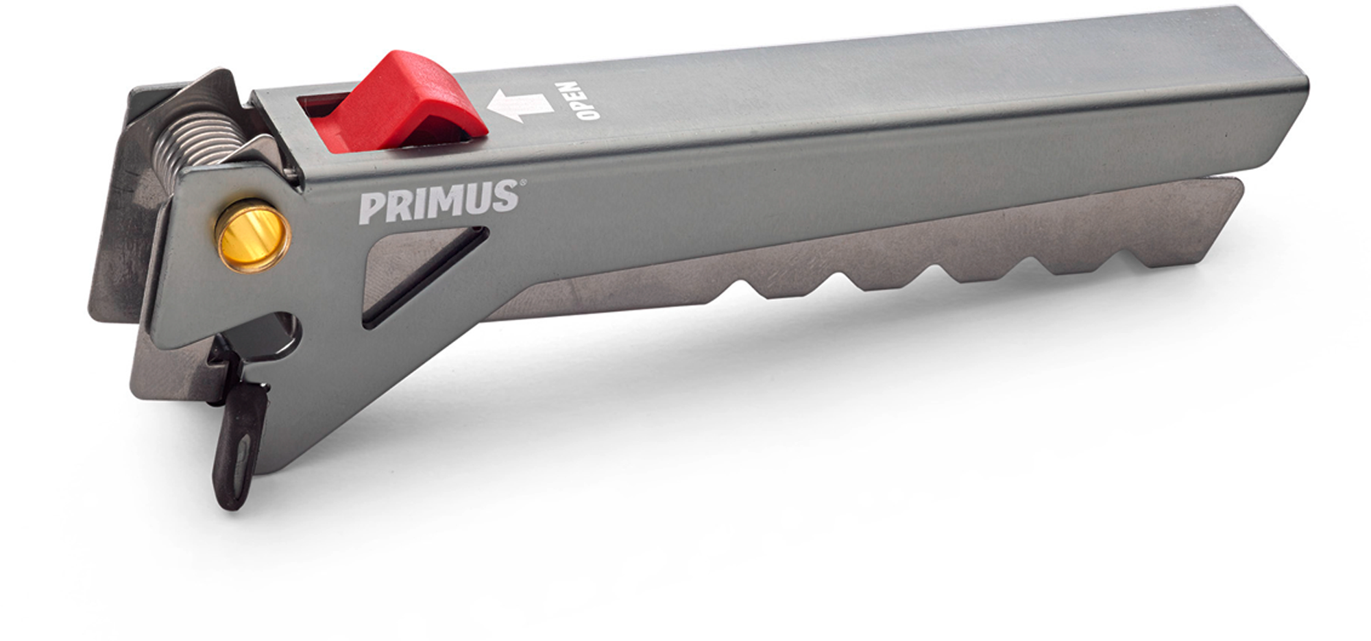 Gryteholder Crimp Potgripper med knappløsning i aluminium - Primus forfra