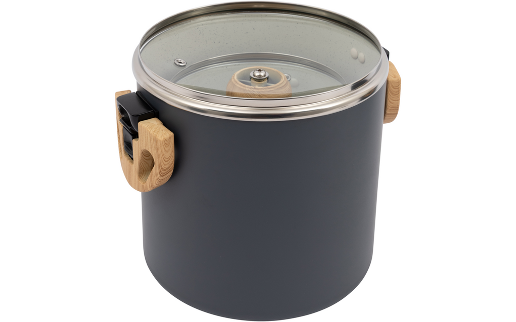 Grytesett Barbican aluminium 2-delt med keramikk og induksjon montert på camping