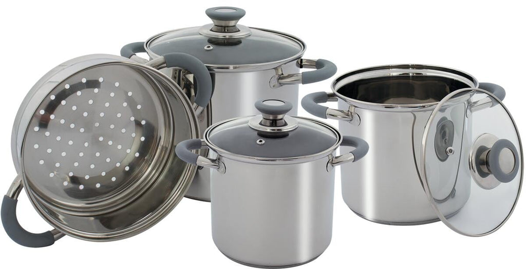 Grytesett Kingston 7-deler med dampkoker front