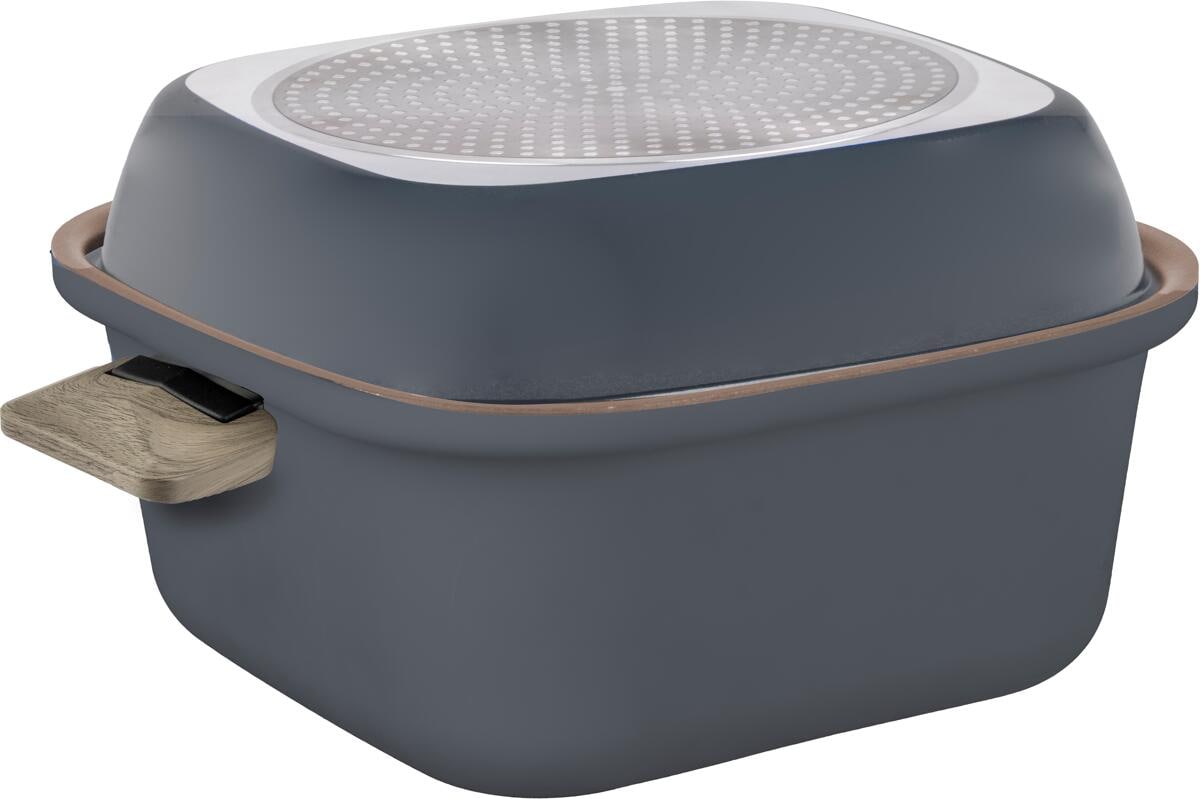 Bakside av grytesett Torralta Square 20x20 cm 6-delers induksjon - Brunner