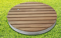 Gulvdusj Fontana rund i kompositttre ø704 mm for hage og camping