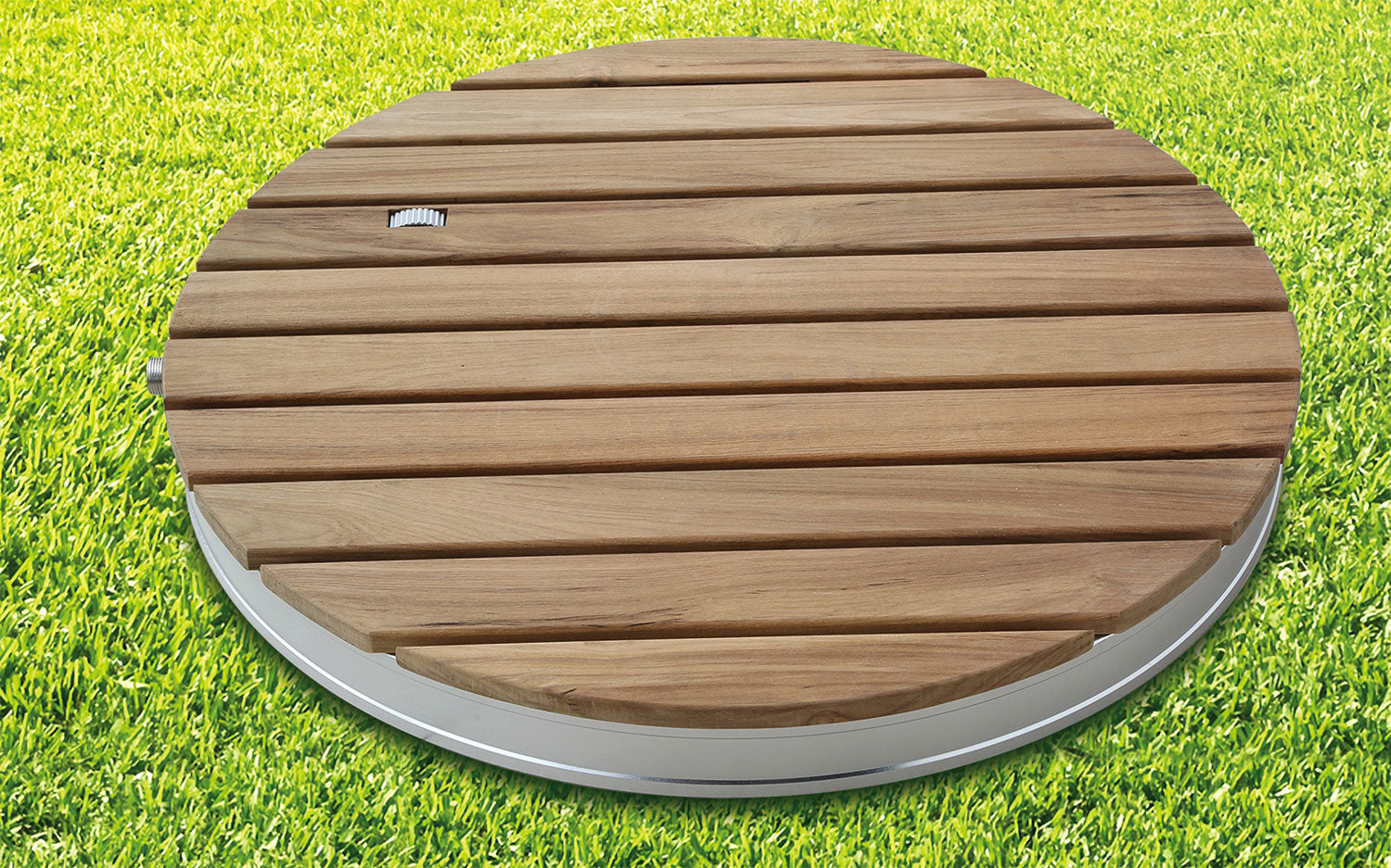 Gulvdusj Fontana rund i kompositttre ø704 mm for hage og camping