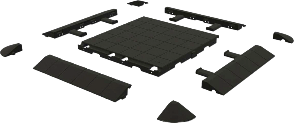 Gulvplate for fortelt 50 x 50 cm resirkulert PVC Isabella forfra