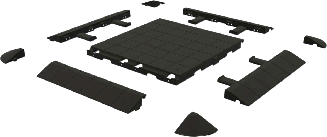 Gulvplate for fortelt 50 x 50 cm resirkulert PVC Isabella forfra