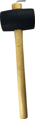Gummihammer med trehåndtak og pluggtrekker 360 g forfra