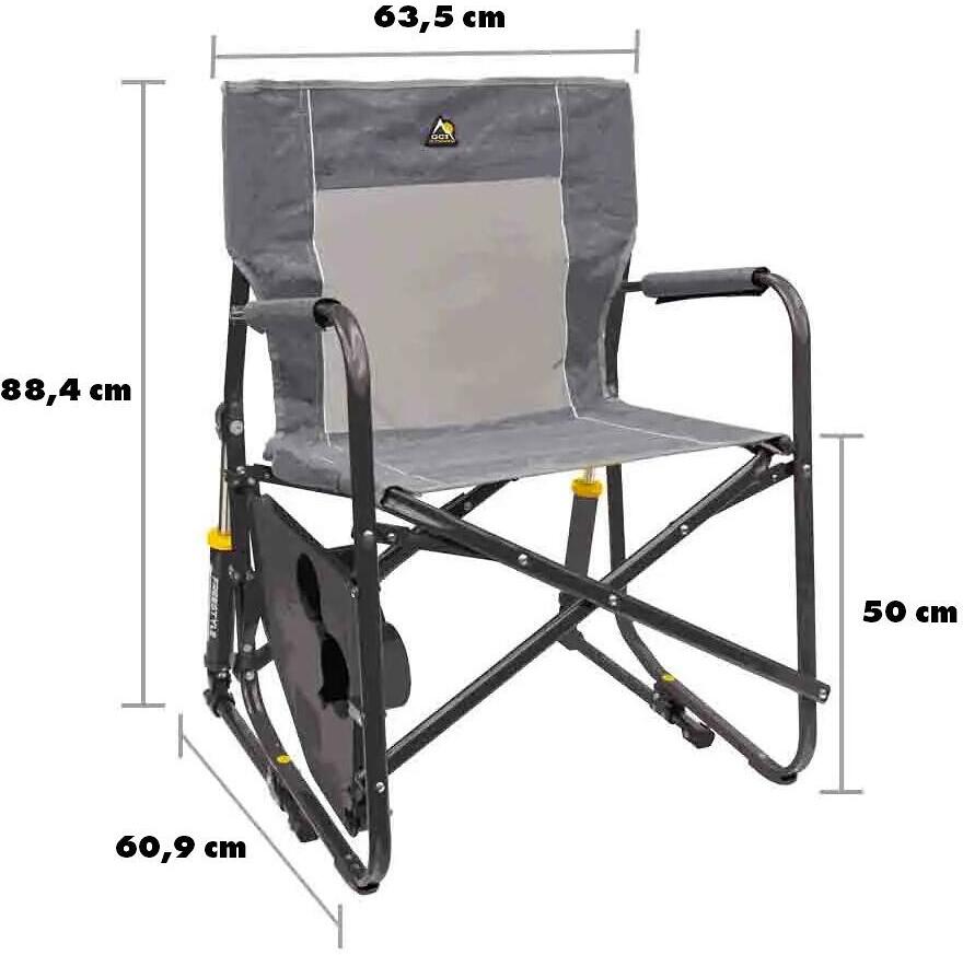 Sideprofil av Gyngestol Freestyle Rocker sett 2 stk Heathered Pewter