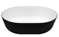 Halvrundt servant 35x26 cm svart/hvit akryl - Castagnari forfra