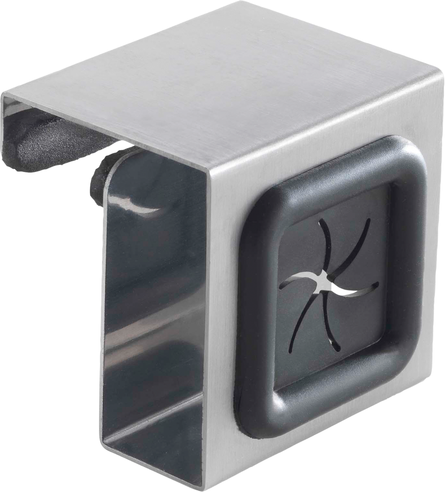 Håndkleholder rustfritt stål 5 x 4 x 5 cm for skapdør Metaltex forfra