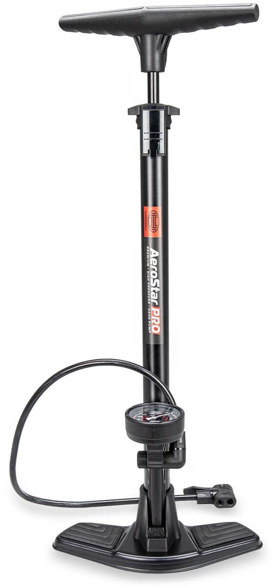 Håndpumpe med manometer 11 bar stålsylinder 65 cm slange - Heyner forfra