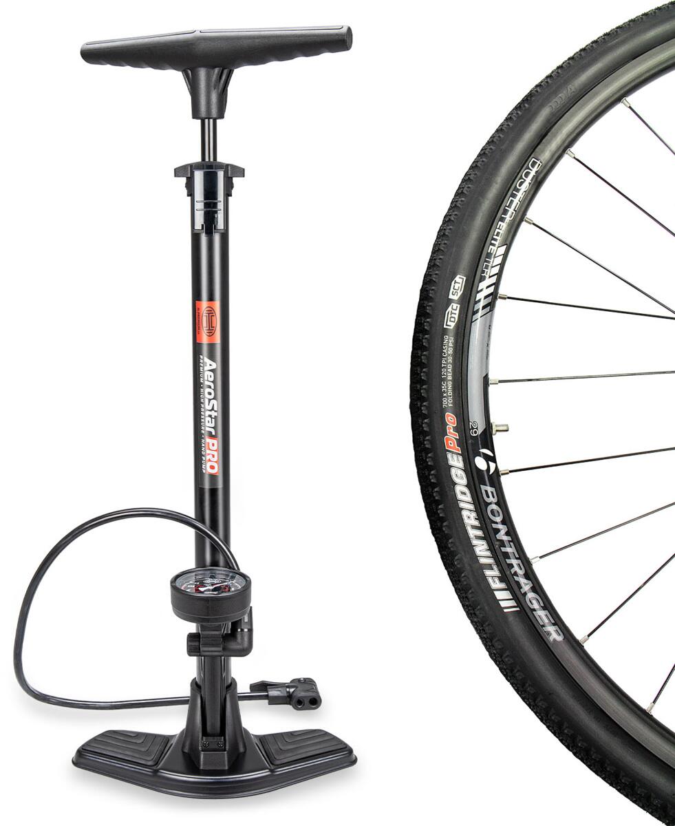 Oppbevaring av Håndpumpe med manometer 11 bar stålsylinder 65 cm slange - Heyner