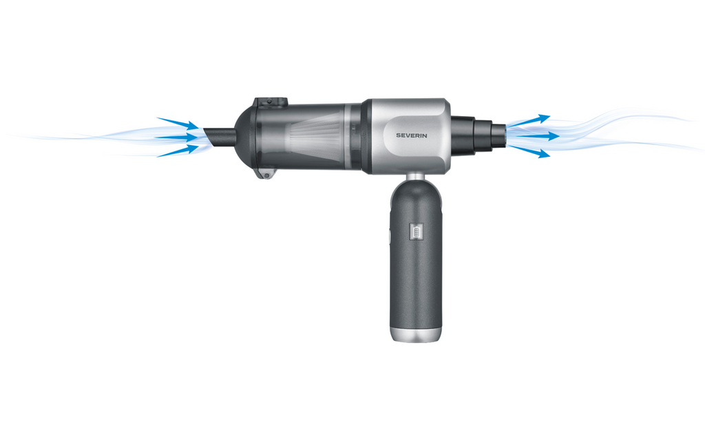 Montert håndstøvsuger HV 7135 S-Power Vac & Blow trådløs - Severin i bruk