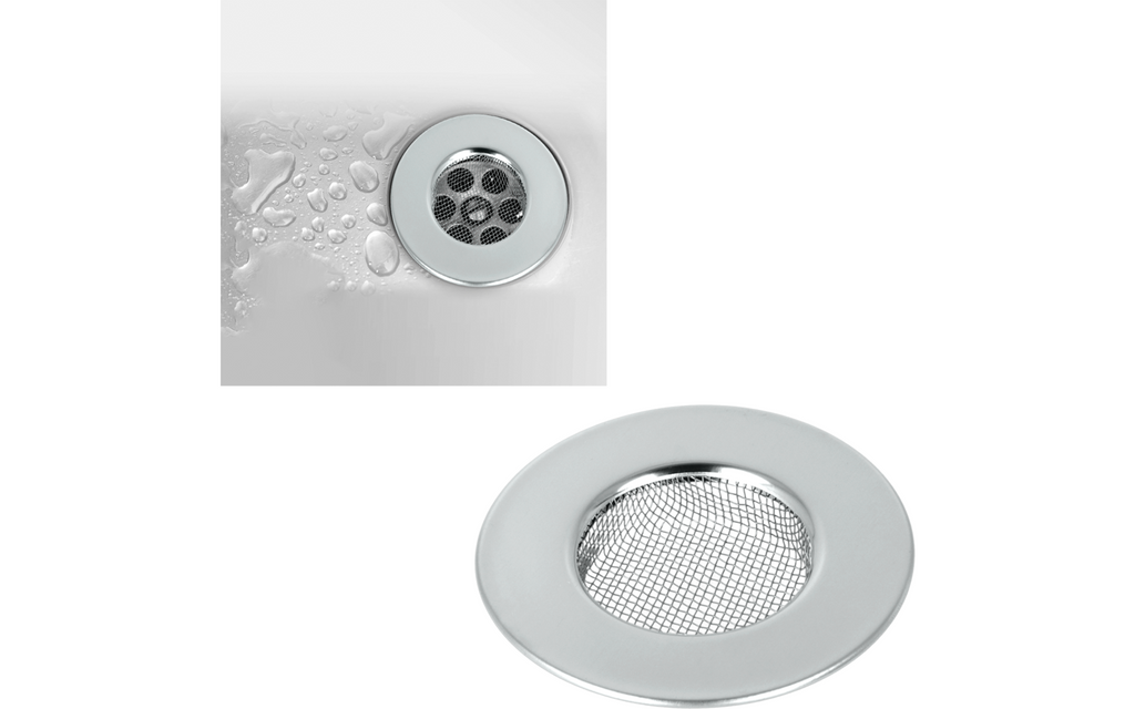 Detalj nærbilde av Hårfangsil i rustfritt stål Ø 7,5 cm for avløp Metaltex