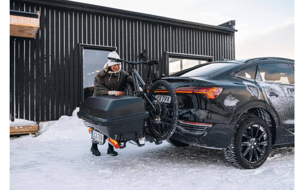 Heckboks Santu for sykkelstativ Epos EasyFold Thule sideprofil