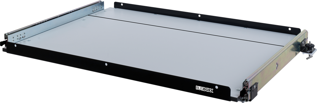 Heckutdrag heckBOXX flex delt 750 mm for VW T5/T6 forfra