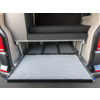 Heckutdrag heckBOXX flex delt 750 mm for VW T5/T6 sett fra siden