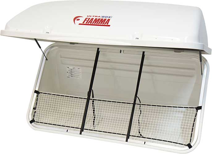 Detalj av Hekk-boks Ultra Box 360 l for Carry-Bike, ABS, hvit materiale